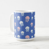 Quallen auf blauem Hintergrund Kaffeetasse (Vorderseite Links)