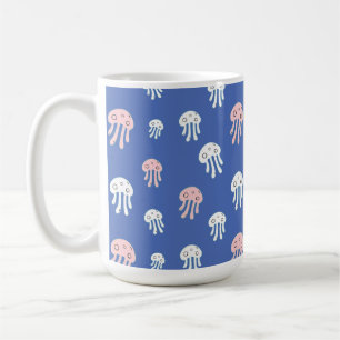 Quallen auf blauem Hintergrund Kaffeetasse