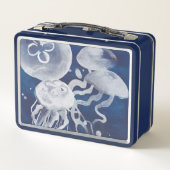 Quallen auf dem Gebiet der Marine Metall Brotdose (Rückseite)