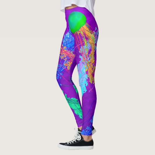 Quallen auf Lila - Leggings (Links)