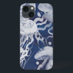 Quallen auf Marine-Hintergrund Case-Mate iPhone Hülle<br><div class="desc">Quallen auf Marine-Hintergrund-Künstler: Anmut Popp</div>