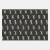 Quallen auf schwarz geschenkpapier set (Vorderseite 2)