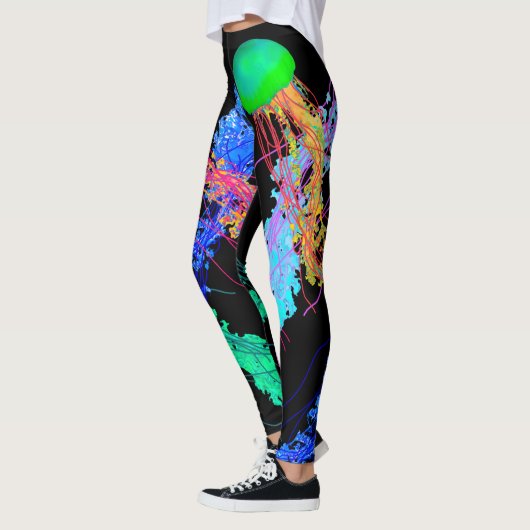 Quallen auf Schwarz - Leggings (Links)