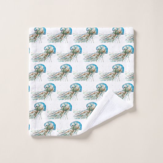 Quallen Badhandtuch Set (Waschlappen)