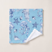 Quallen Badhandtuch Set (Waschlappen)