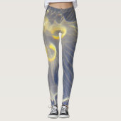 Quallen Blau und Gelb Leggings (Vorderseite)