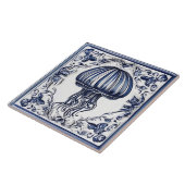 Quallen Blau und Weißer Gelee Fliese (Seite)