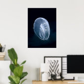 Quallen Bright Translucent Blue Portrait Poster (Heimbüro)