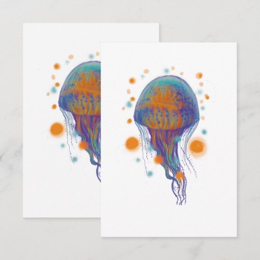 Quallen Dankeskarte (Vorne/Hinten)