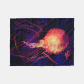 Quallen der Blacklight Electro-Rave Fleecedecke (Vorderseite (Horizontal))