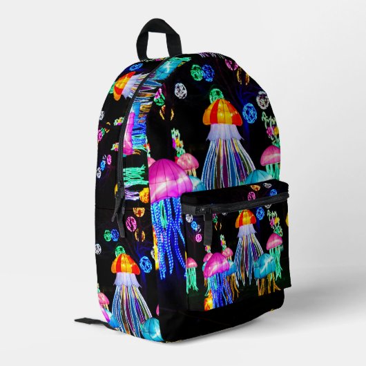Quallen des Lichts  Bedruckter Rucksack (Rückseitige Ecke links)