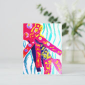 Quallen farbenfroher Sommer Postkarte (Stehend Vorderseite)