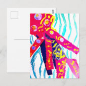 Quallen farbenfroher Sommer Postkarte (Vorne/Hinten)