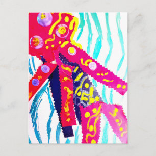 Quallen farbenfroher Sommer Postkarte