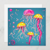 Quallen - Flachkarte Feiertagskarte (Vorne/Hinten)