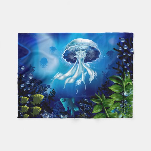 Quallen Fleecedecke (Vorderseite (Horizontal))