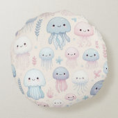 Quallen für Küstenkarm Rundes Kissen (Rückseite)