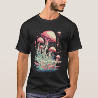 Quallen Gestalt dunklen Waldes Cotgagecore Pilz T-Shirt