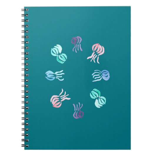 Quallen-gewundenes Notizbuch Notizblock (Vorderseite)