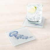 Quallen Glasuntersetzer (Schrägansicht)