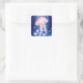 Quallen-Glühen Geist des Ozeans Quadratischer Aufkleber (Tasche)