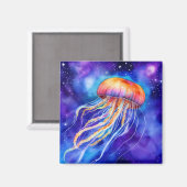 Quallen im abstrakten Ozean Magnet (Vorderseite/Rückseite)