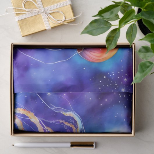 Quallen im abstrakten Ozean Seidenpapier (Geschenk)