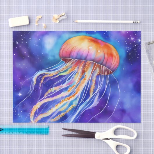 Quallen im abstrakten Ozean Seidenpapier (Handwerk)