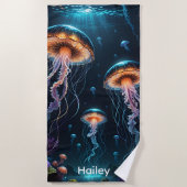 Quallen im Meer Strandtuch (Vorderseite)