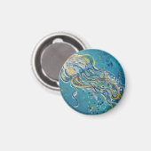 Quallen in blau magnet (Vorderseite/Rückseite)