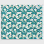 Quallen in Blue Ocean Summer Season Monogram Geschenkpapier (Flach)