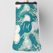 Quallen in Blue Ocean Summer Season Monogram Golf Headcover (Rotieren 90)