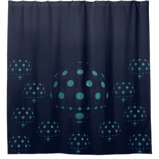 Quallen in Deep Blue Duschvorhang (Vorderseite)