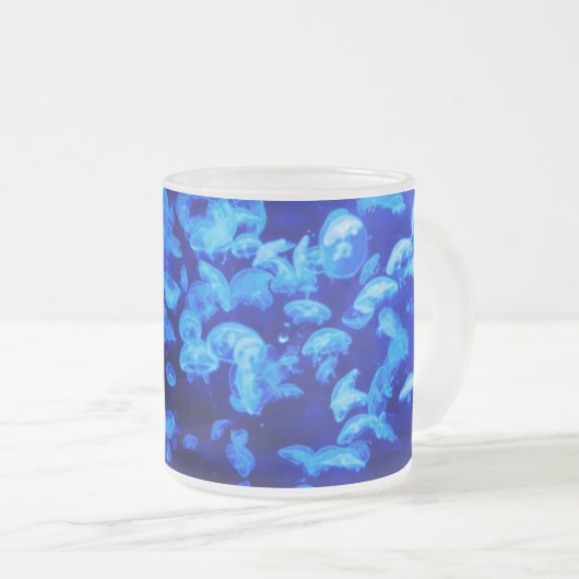 Quallen in Deep Blue Sea Mattglastasse (VorderseiteRechts)