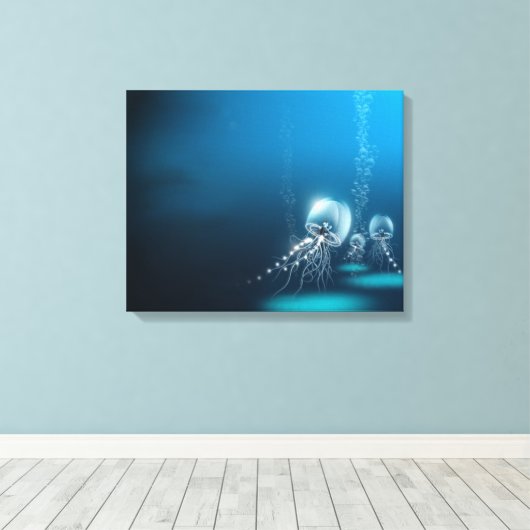 Quallen in der Leinwand des Ozeans (Insitu (Holzboden))