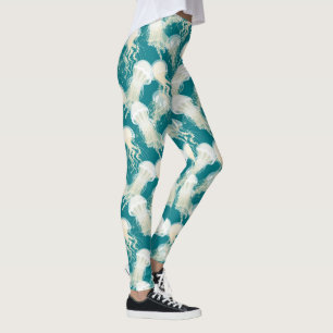 Quallen in der Sommersaison des blauen Ozeans Leggings