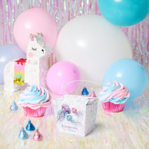 Quallen in Türkis und Lila Mädchen-Baby-Party Geschenkschachtel