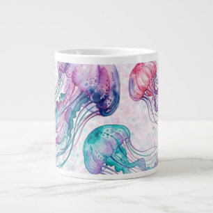 Quallen in Türkis und Lila Mädchen-Baby-Party Jumbo-Tasse