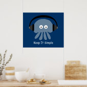 Quallen & Kopfhörer Behalten Es Einfaches Poster (Küche)