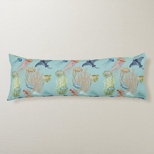 Quallen Korallen und Fische Seitenschläferkissen (Vorderseite)