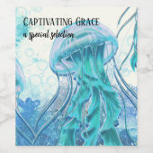 Quallen | Künstlerische Flasche in Grace Weinetikett (Einzelnes Label)