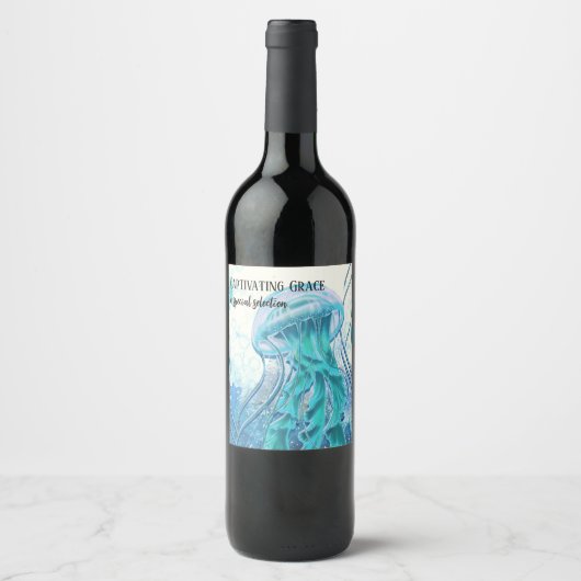 Quallen | Künstlerische Flasche in Grace Weinetikett (Vorderseite)