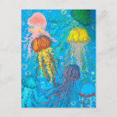 Quallen, Meere, Meer Postkarte (Vorderseite)