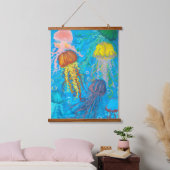 Quallen, Meere, Meer Wandteppich Mit Holzrahmen (Schlafzimmer)