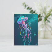 Quallen mit Regenbogenleder Postkarte (Stehend Vorderseite)