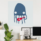 Quallen mit Ukelele Poster in der Marine (Heimbüro)