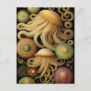 Quallen Modernes Haeckel Postkarte