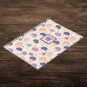 Quallen-Niedliche Pastel Lila und Orange Monogramm Notizblock