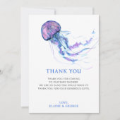 Quallen Ocean Beach unter der Sea Baby Dusche Dankeskarte (Vorderseite)