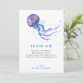 Quallen Ocean Beach unter der Sea Baby Dusche Dankeskarte (Stehend Vorderseite)